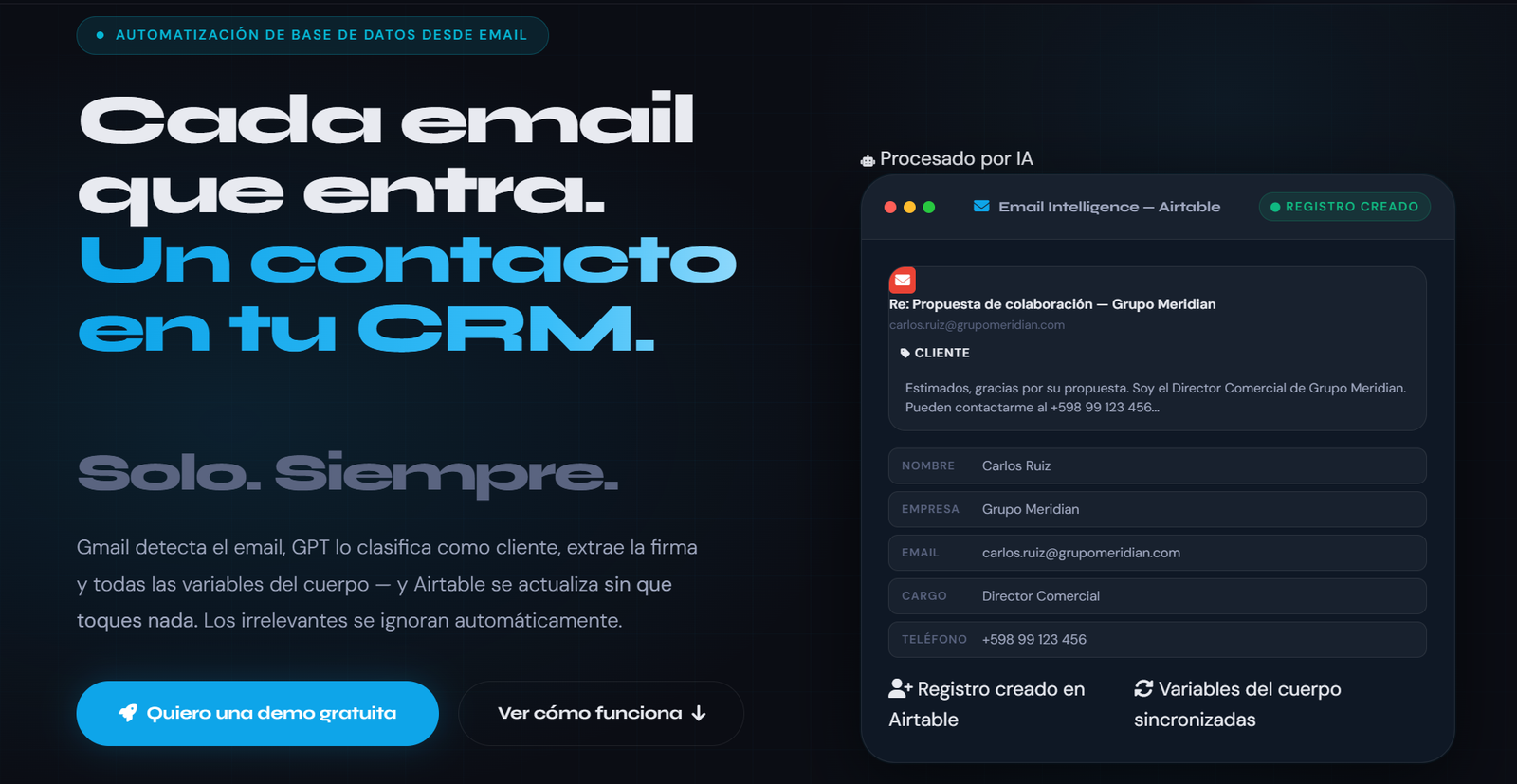 Email Intelligence – Automatización de CRM por Email